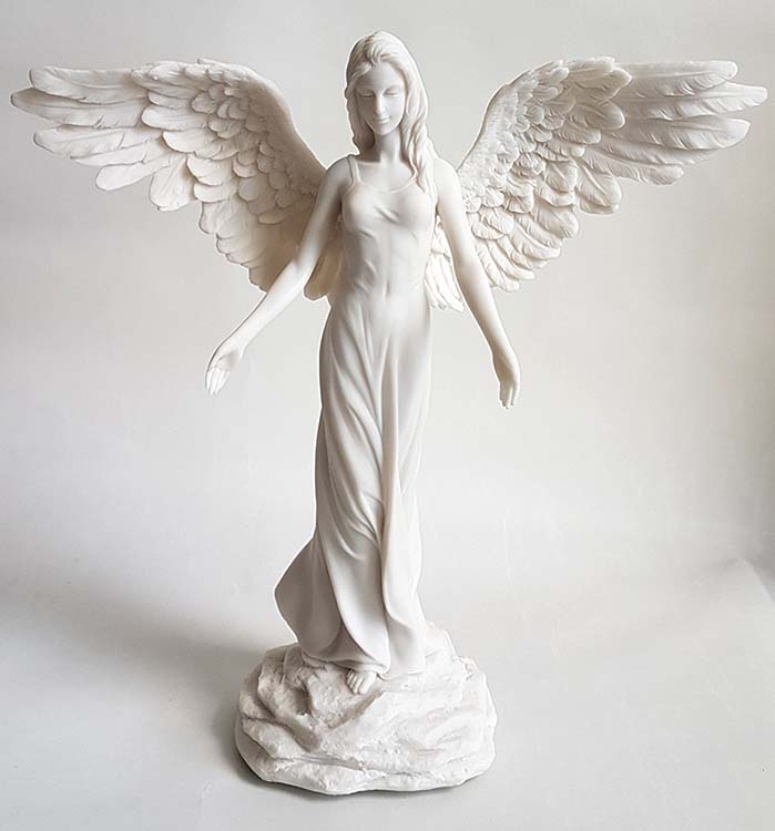 Witmarmeren Angel of Peace Mini Engel Urn (0.01 liter)
