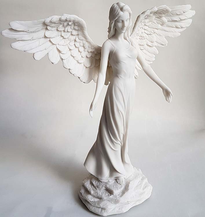 Witmarmeren Angel of Peace Mini Engel Urn (0.01 liter)