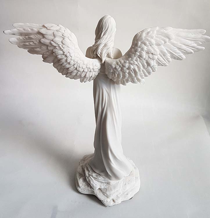 Witmarmeren Angel of Peace Mini Engel Dierenurn (0.01 liter)