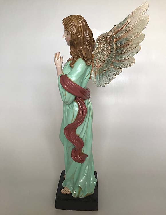 Staande XL Biddende Art Angel Urn, Handgeschilderd (ca. 4.5 liter)