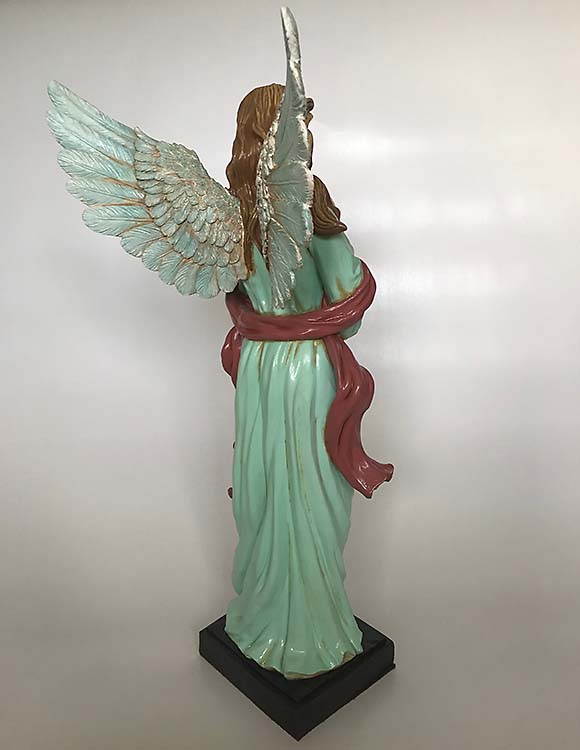 Staande XL Biddende Art Angel Urn, Handgeschilderd (ca. 4.5 liter)