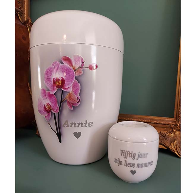 Witte Design Urn Roze Orchidee (4 liter)