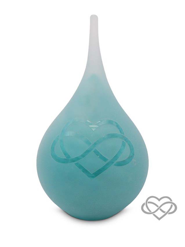 Medium Traan Urn Love Forever Frosted Turquoise (0.28 liter)