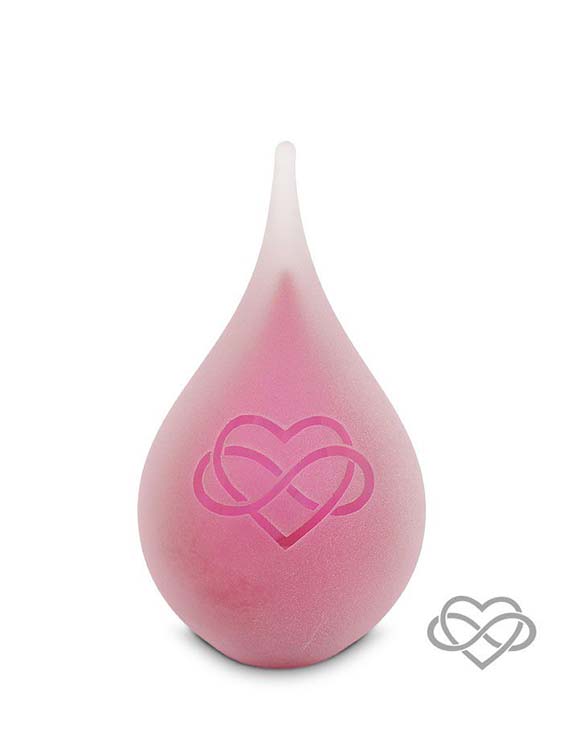 Mini Traan Urn Love Forever Frosted Roze (0.05 liter)