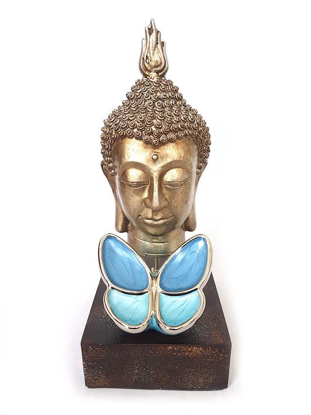 Boeddha Hoofd Gedenkaltaar met MiniDierenurn (0.1 liter)