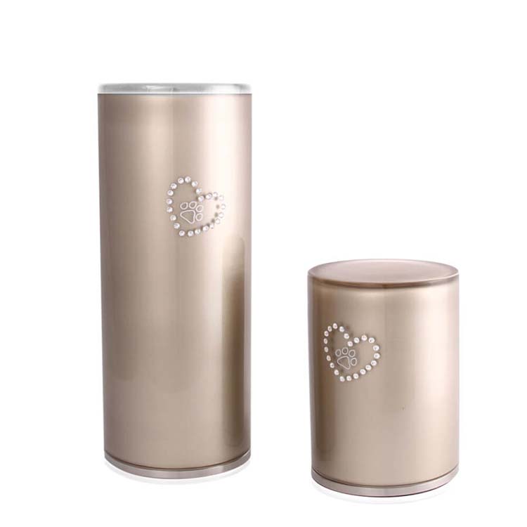 Medium Kristalglazen Cilinder Dierenurn Cappuccino Hart (1 liter)