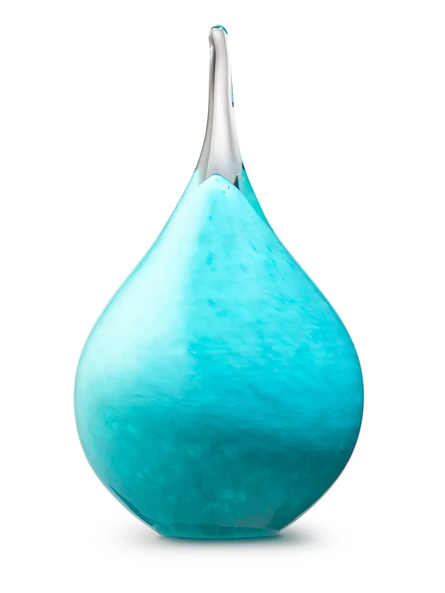 Kristalglazen 3D Traan Dierenurn Turquoise Opaque (0.28 liter)