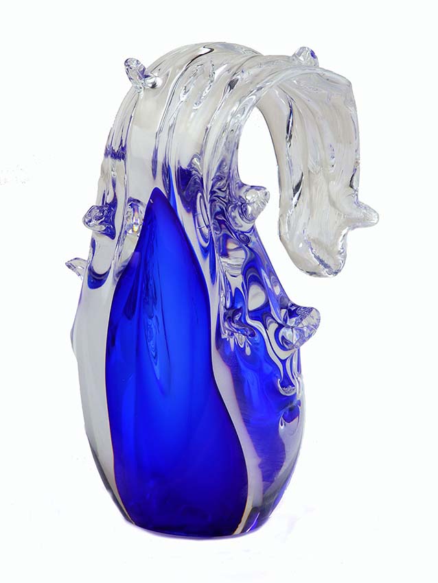 Kristalglazen 3D Mini Wave Urn Blue (0.05 liter)