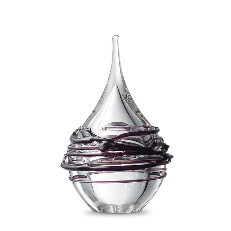 Kristalglazen 3D Mini Traan Urn Transparant Swirl (0.05 liter)