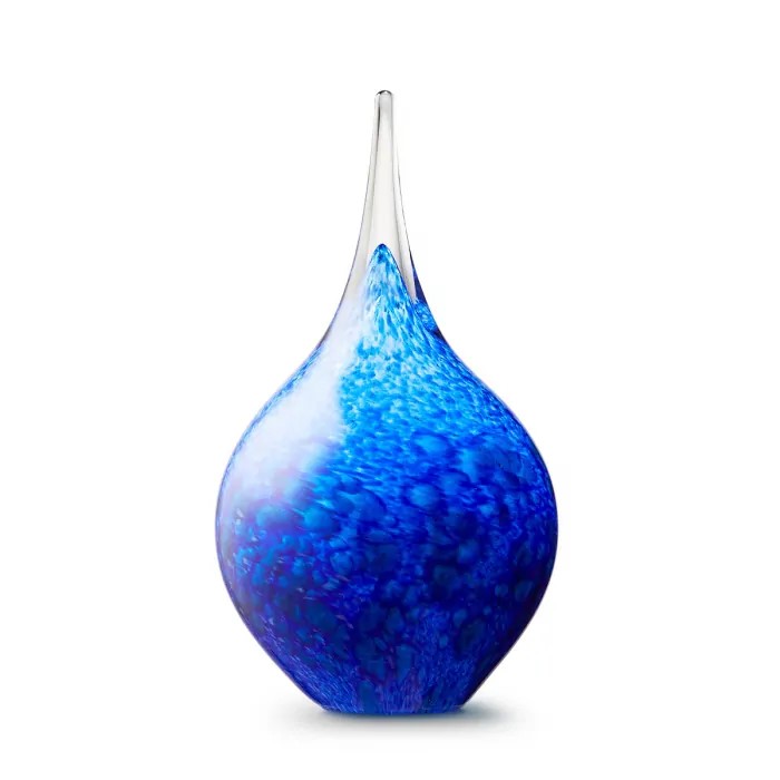 Kristalglazen 3D Mini Traan Urn Blauw Opaque (0.05 liter)