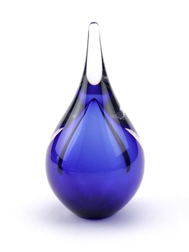 Kristalglazen 3D Mini Traan Urn Donkerblauw (0.05 liter)