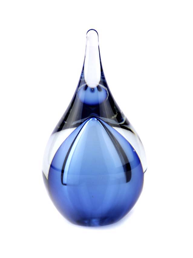 Kristalglazen 3D Mini Traan Urn Lichtblauw (0.05 liter)
