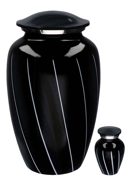 Elegance Mini Urn Black White Stripes (0.1 liter)