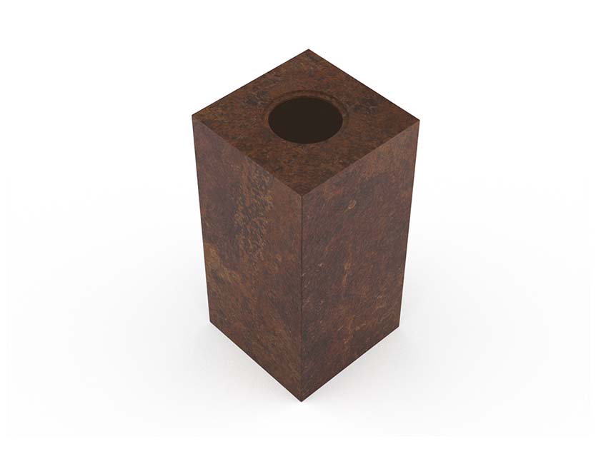 Kleine Bronzen Block Urn (1 liter)