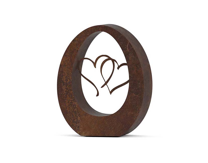 Grote Bronzen Oval Hearts Urn (3.5 liter)