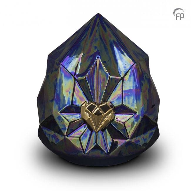 Grote Keramische Diamant Dierenurn Purple (4.5 liter)