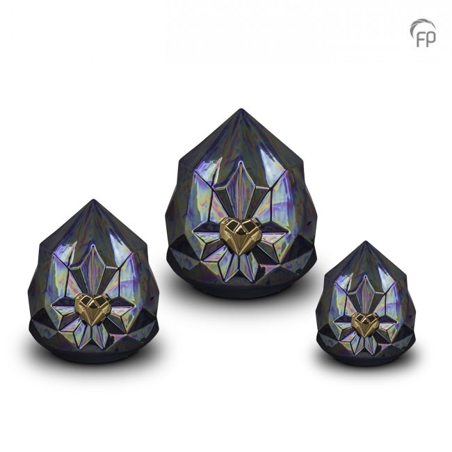 Medium Keramische Diamant Dierenurn Purple (2.3 liter)