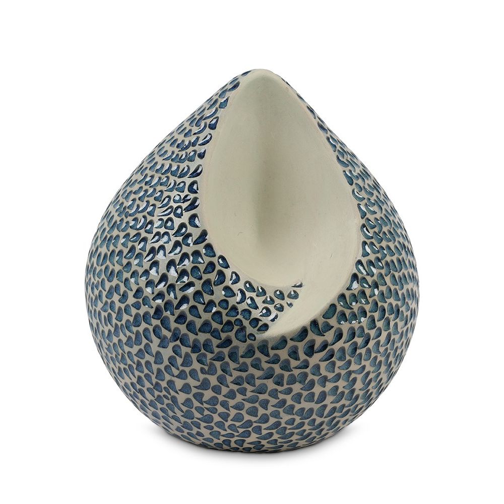 Urnwebshop Grote Traan Urn Keramiek, Blauwe Traantjes (3.4 liter)