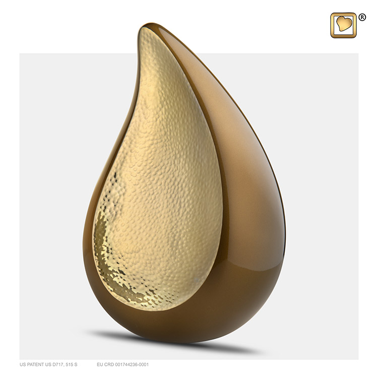 Teardrop Urnen Voordeelset Golden Brown - Gehamerd Goud (2.74 liter totaal)
