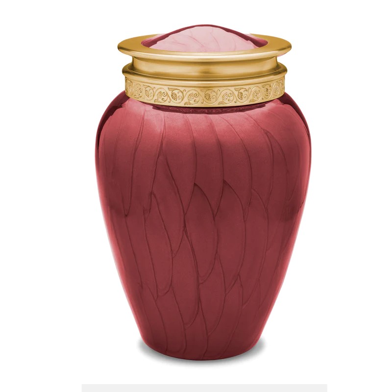 Grote Blessing Urn Roodmarmer, Gouden Sierrand (3.9 liter)