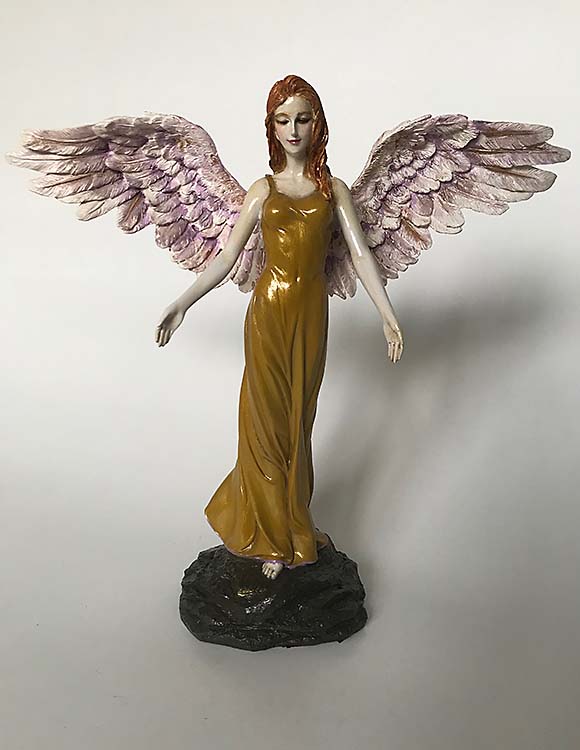 Handgeschilderde Angel of Peace Mini Engel Dierenurn (0.01 liter)