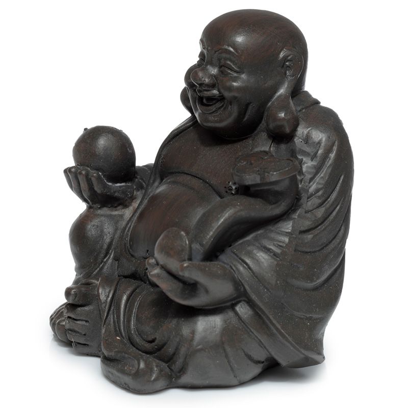 Mini Happy Boeddha Urntje Brons Rechts (0.1 liter)
