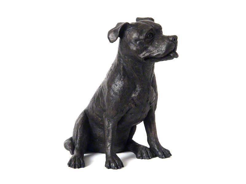 Hondenurn of Asbeeld Zittende Bull Terrier (2 liter)