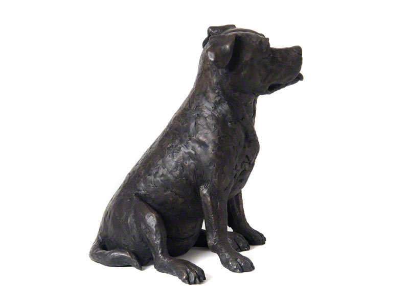 Hondenurn of Asbeeld Zittende Bull Terrier (2 liter)