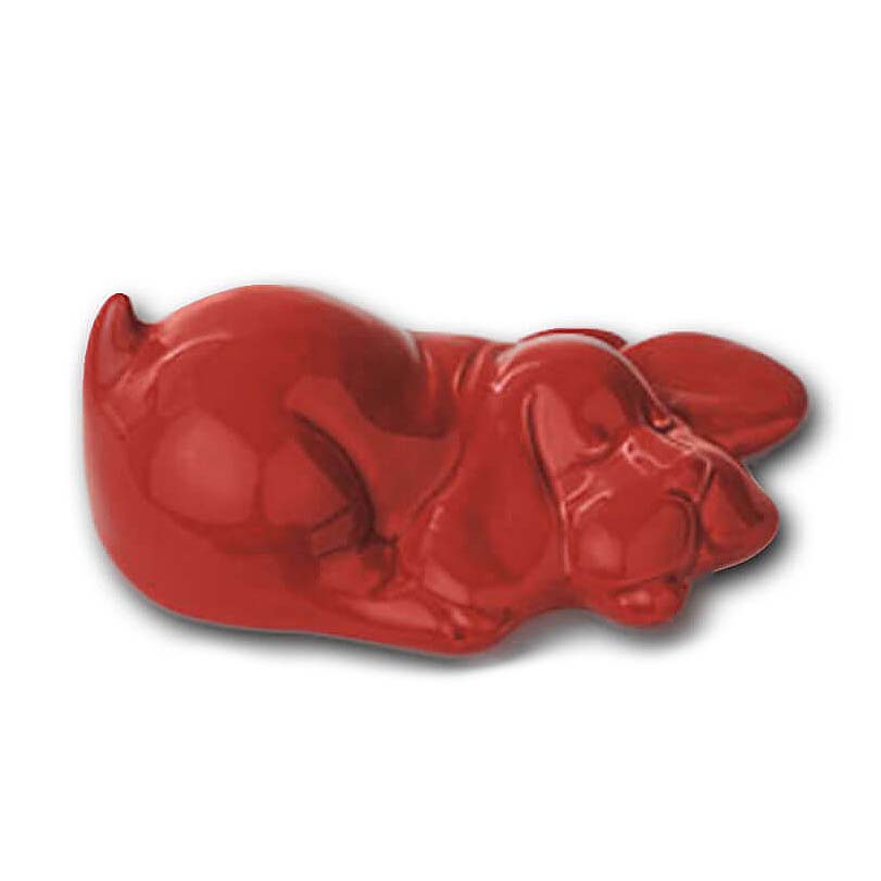 Meerkleurige Mini Dierenurn Slapend Hondje (0.11 liter)