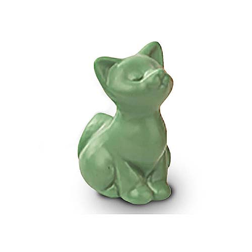 Meerkleurige Mini Dierenurn Zittend Katje (0.11 liter)
