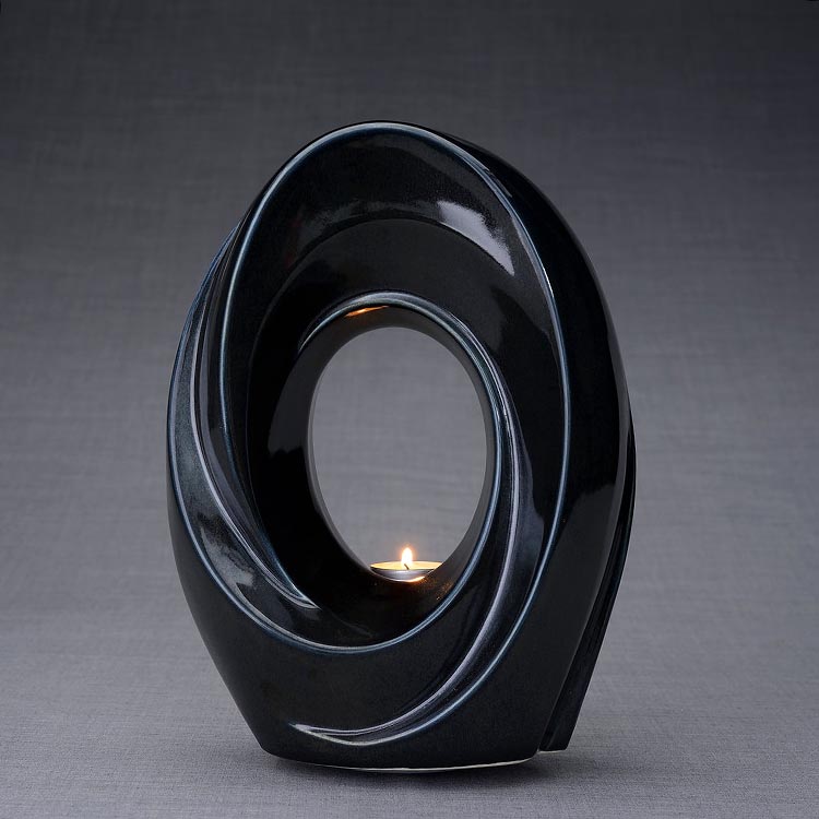 Keramische Crematie As Urn Passage Black Gloss (3.2 liter)