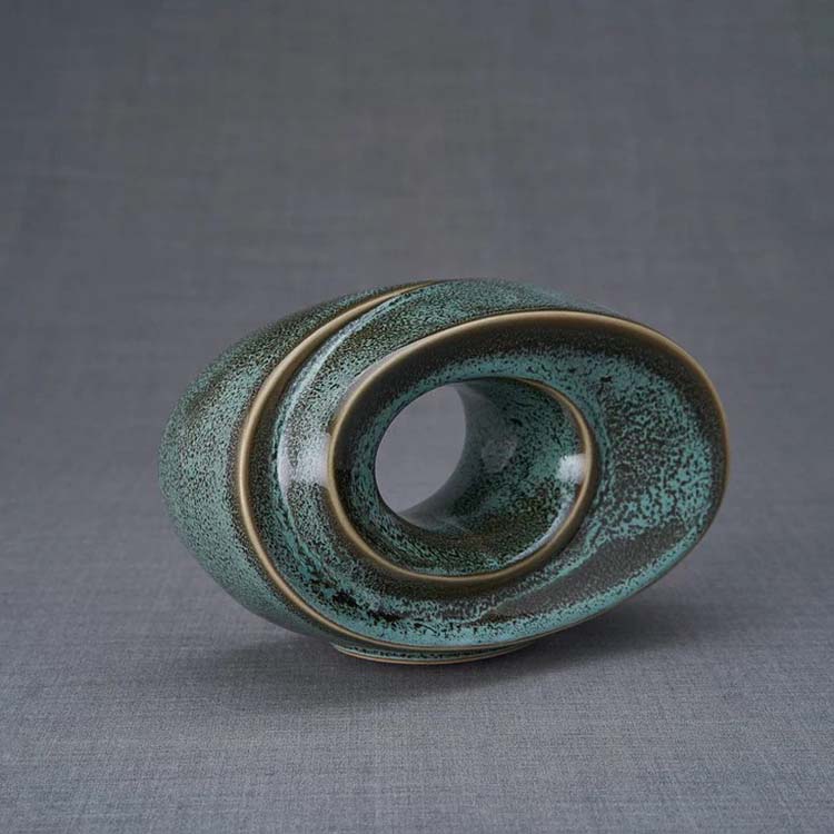 Keramische Mini Art Urn Passage Oily Green Melange (0.45 liter)