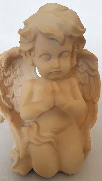 Cremekleurig Engel Asbeeldje Biddende Cherubijn (0.3 l.)