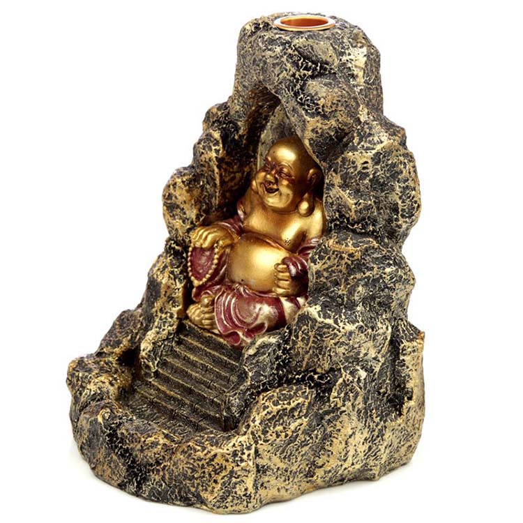 Happy Boeddha Cave Urn, Backflow Wierookhouder (0.5 l.)