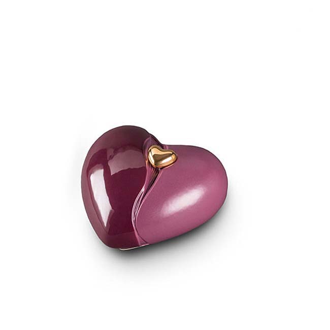 Middelgrote Keramische Hart Dieren Urn Purple-Pink (1.4 liter)