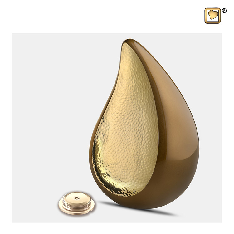 Teardrop Urnen Voordeelset Golden Brown - Gehamerd Goud (2.74 liter totaal)