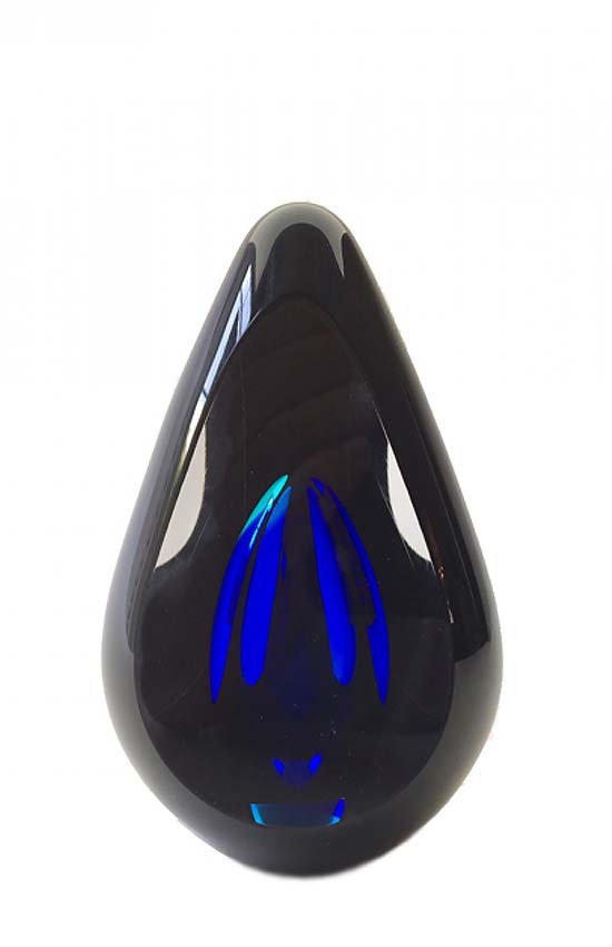 Kristalglazen 3D Diamond Black Traan Urn Blauw (0.1 liter)
