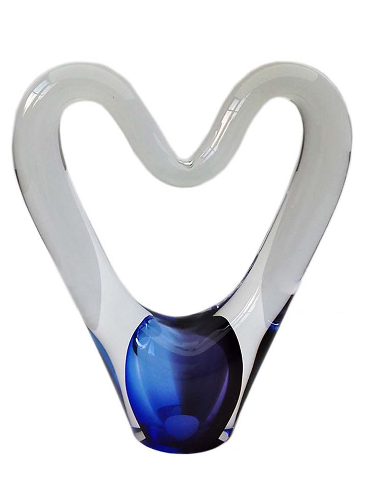 Kristalglazen 3D Hart Urn Blauw (0.16 liter)