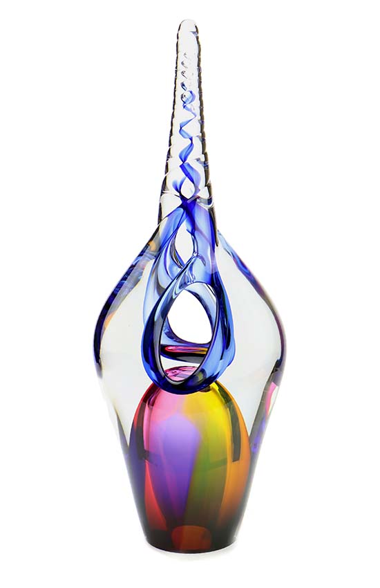Kristalglazen 3D Unicorn Blue Urn (0.13 liter)