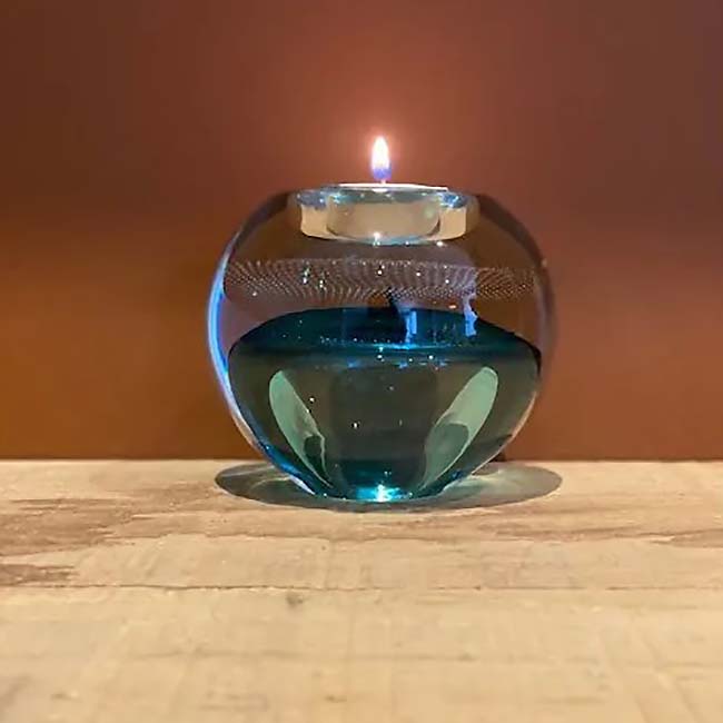 Miniurn met Waxinelichtje Tiffany-Blue (0.09 liter)