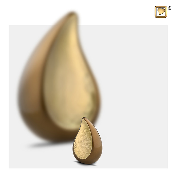 Mini Teardrop Urn Golden Brown - Gehamerd Goud (0.04 liter)
