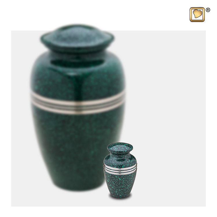 LoveUrns Miniurn Klassiek Gespikkeld Emerald (0.05 liter)