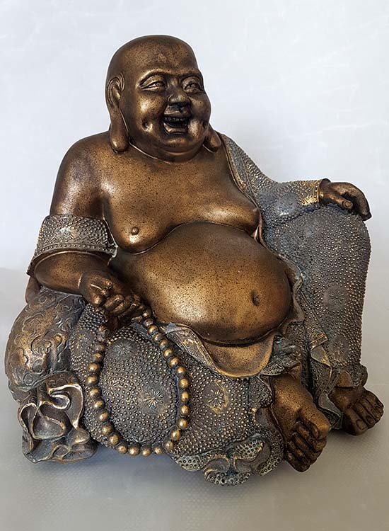 Dikbuik Boeddha Dierenurn Oudbrons Large (3.8 liter)