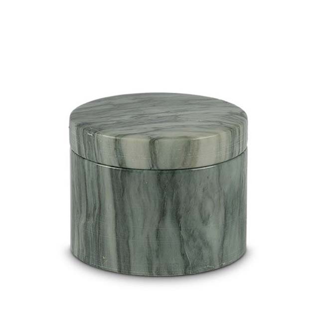 Urnwebshop Marmeren Mini Dieren Urn, As Potje Grijs Dooraderd (0.015 liter)