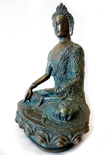 Kleine Bronskleurige Meditatie Buddha Dierenurn (1 liter)