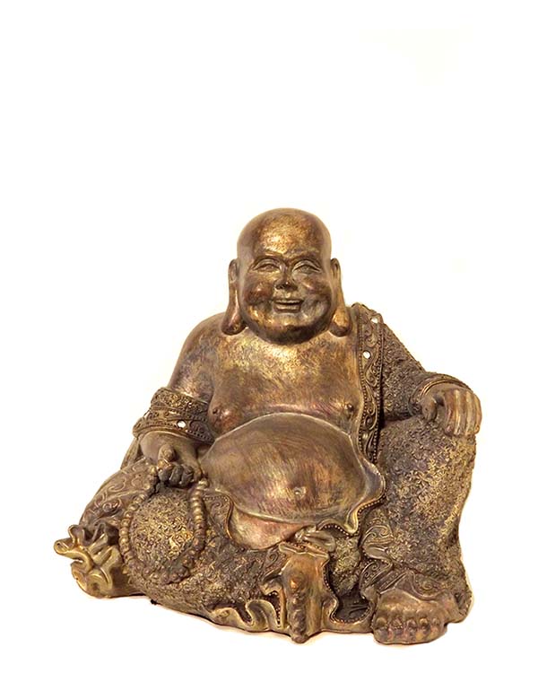 Happy Boeddha Urn Goudbruin Middelgroot (ca. 1.5 liter)
