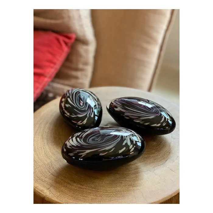 Knuffelkei Urn Aubergine-Taupe Frosted Hearts (0.1 liter)