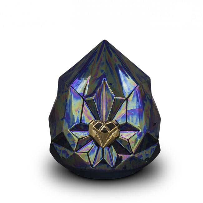 Medium Keramische Diamant Dierenurn Purple (2.3 liter)