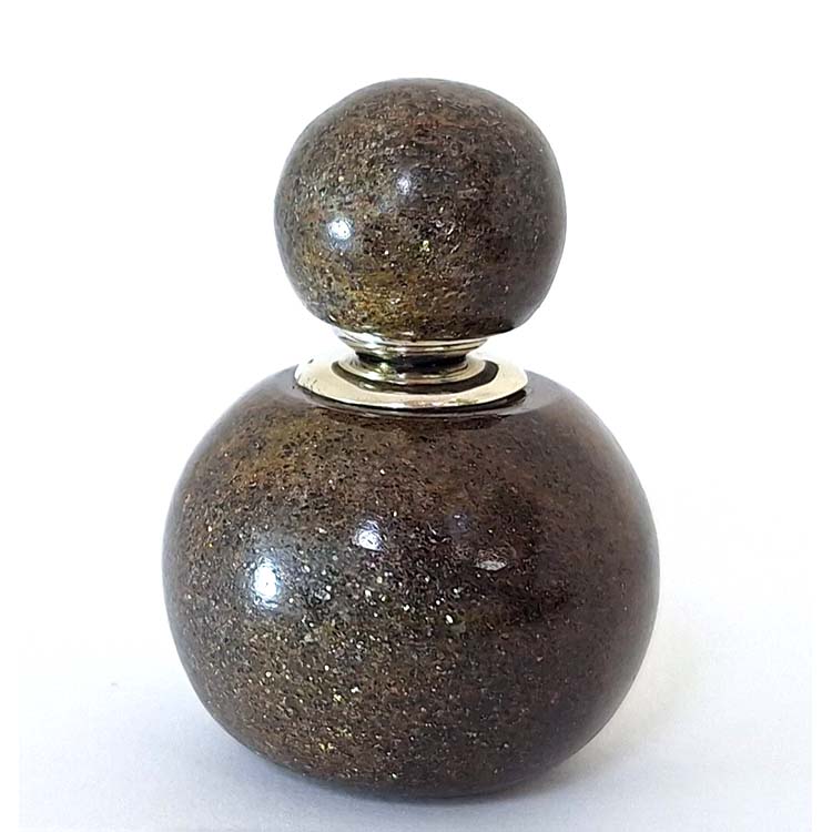 Urnwebshop Edelstenen Mini Urn Black Sunstone, Zilver Plated Beslag (0.001 liter)