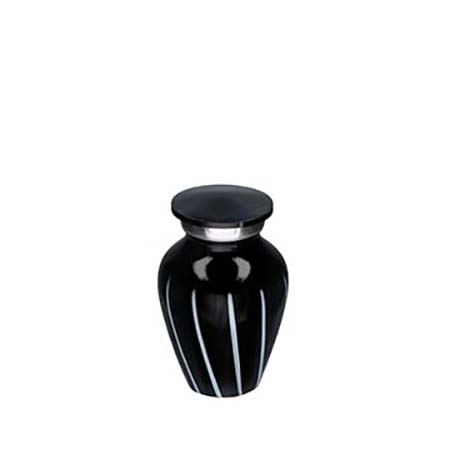 Elegance Mini Urn Black White Stripes (0.1 liter)